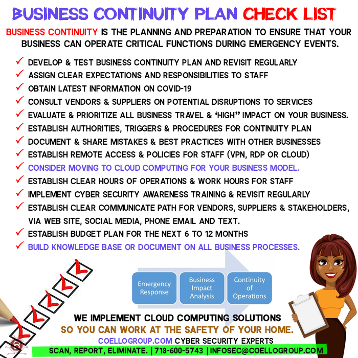Business Continuity Plan checklist
