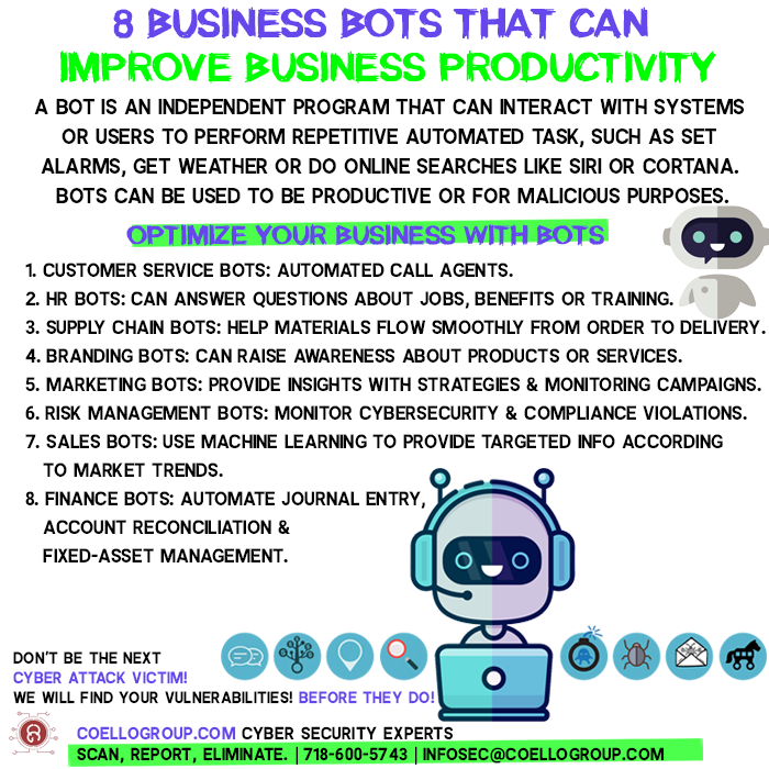 Improve your business productivity with 8 Business Bots