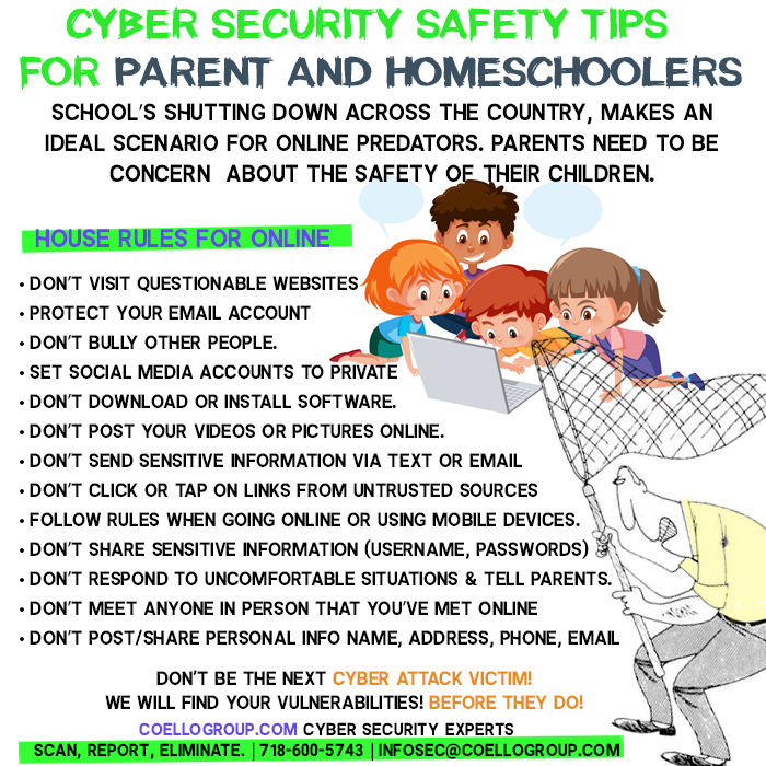 Cyber Security Safety Tips for parent and Homeschoolers